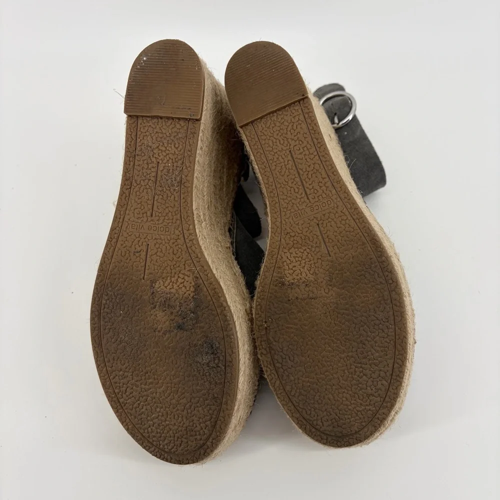 Dolce Vita Carsie Espadrilles Platform Wedge Women's Gray Sandals Size‎ 8